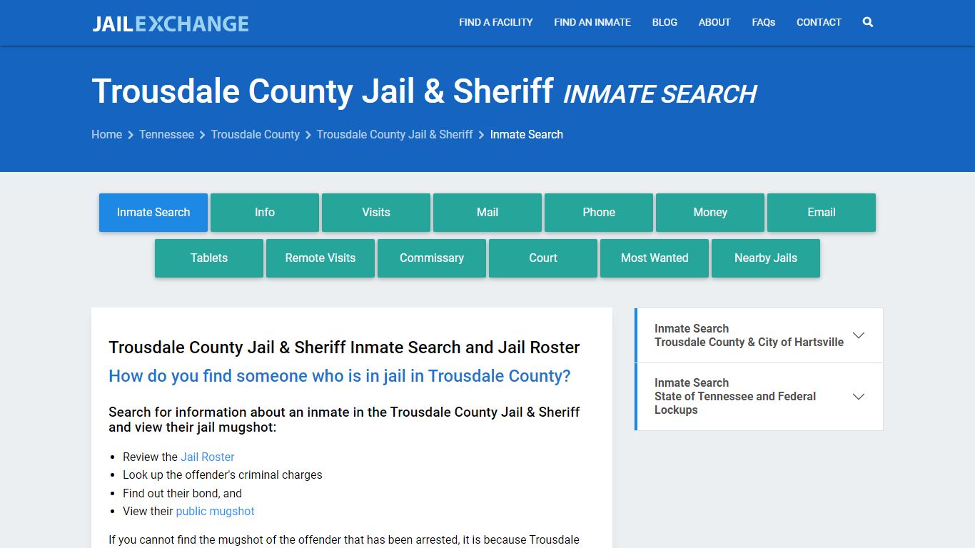 Trousdale County Jail & Sheriff Inmate Search - Jail Exchange